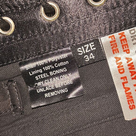 Red and Black Satin Steel Boned Corset Size 34 - Picture 7 of 10